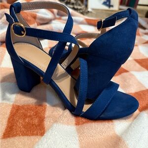 Elegant Blue Strappy Heels